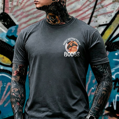 EASILY DISTRACTED BY BOOBS Anime Sexy Body Print Men's T-shirt Image - 16