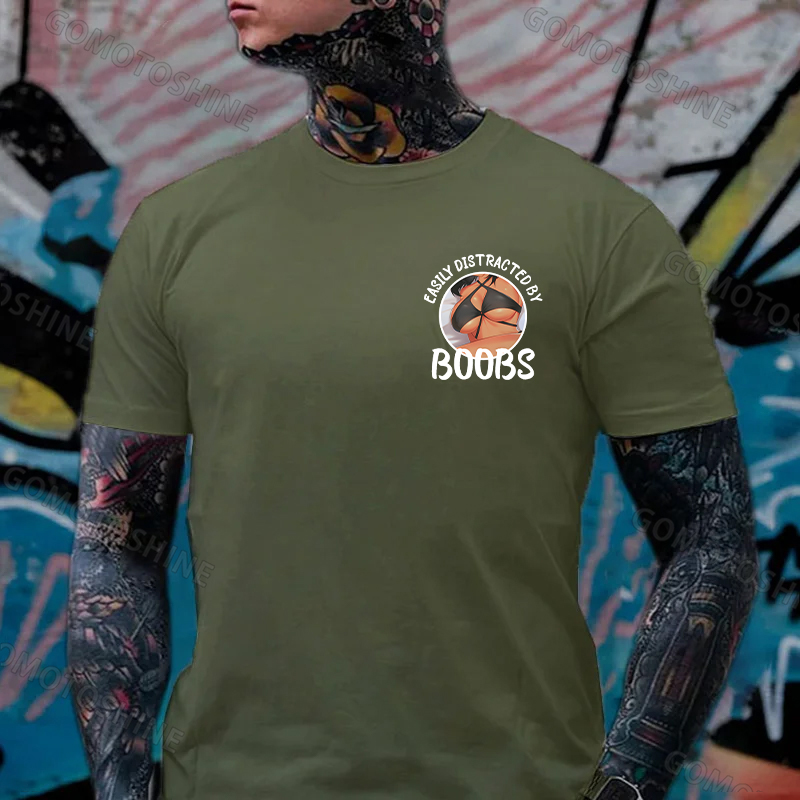 EASILY DISTRACTED BY BOOBS Anime Sexy Body Print Men's T-shirt Image - 18
