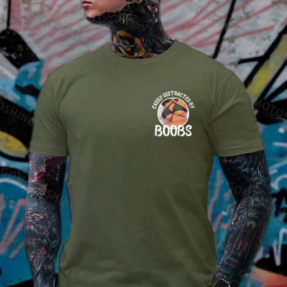 EASILY DISTRACTED BY BOOBS Anime Sexy Body Print Men's T-shirt Image - 18