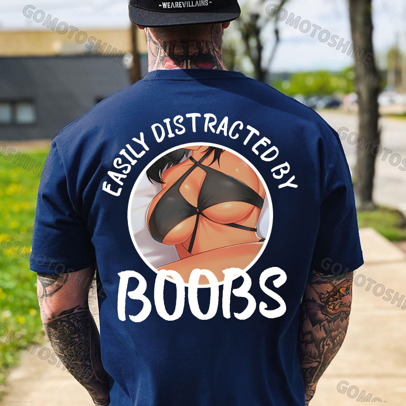 EASILY DISTRACTED BY BOOBS Anime Sexy Body Print Men's T-shirt Image - 22