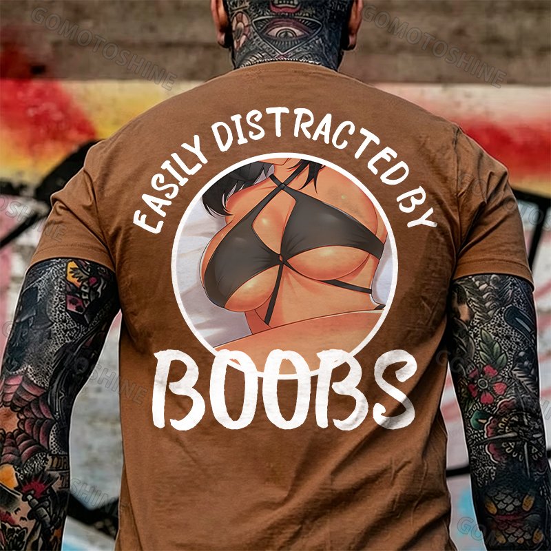 EASILY DISTRACTED BY BOOBS Anime Sexy Body Print Men's T-shirt Image - 24