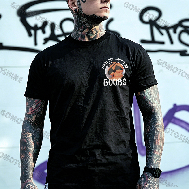 EASILY DISTRACTED BY BOOBS Anime Sexy Body Print Men's T-shirt Image - 26