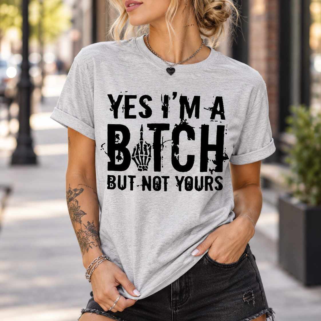 YES I'M A BITCH BUT NOT YOURS Print Women's T-shirt Image - 4