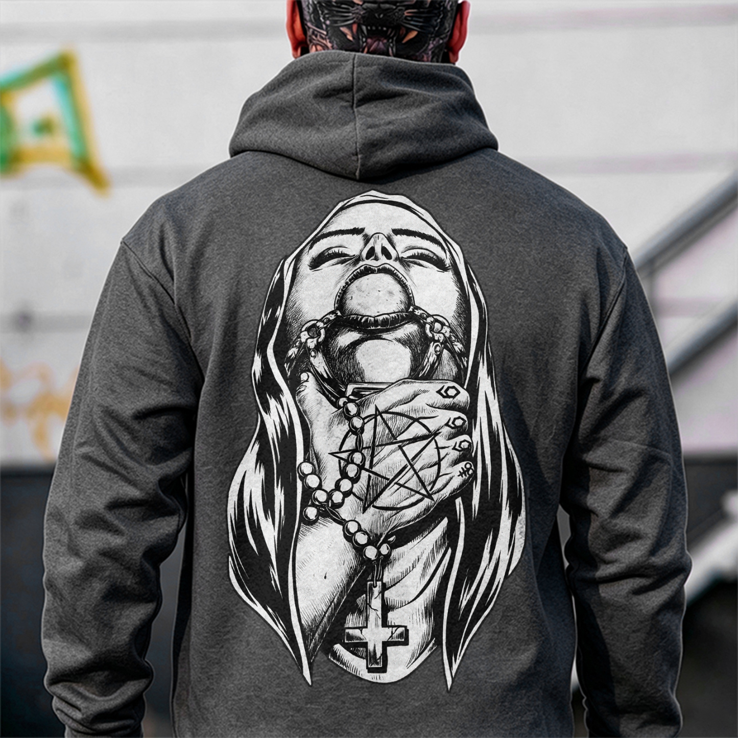 Chokehold Nun Bad Religion Dark Style Black Print Hoodie Image - 8