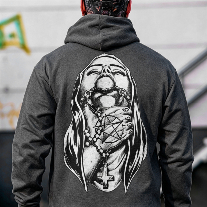 Chokehold Nun Bad Religion Dark Style Black Print Hoodie Image - 8