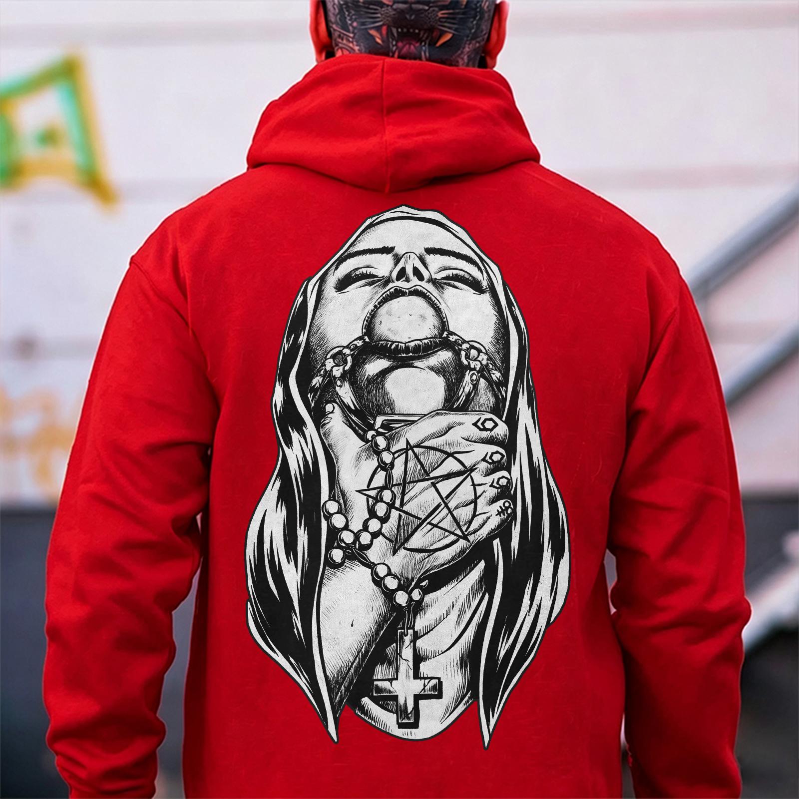 Chokehold Nun Bad Religion Dark Style Black Print Hoodie Image - 9