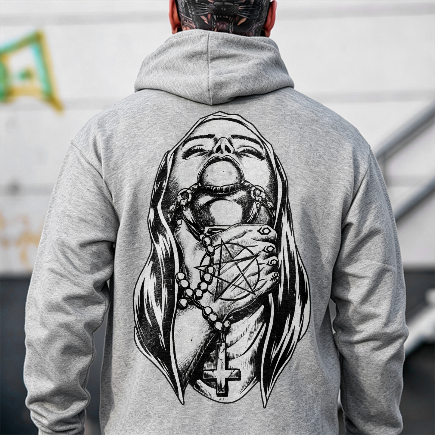 Chokehold Nun Bad Religion Dark Style Black Print Hoodie Image - 10