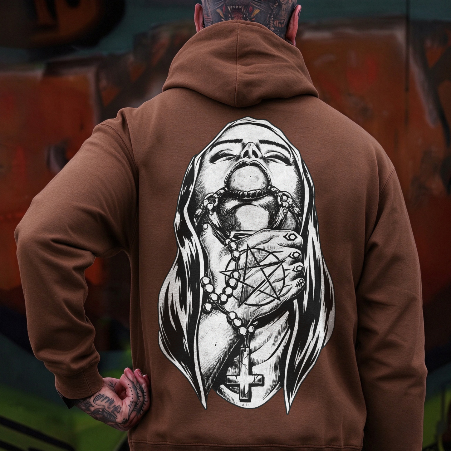 Chokehold Nun Bad Religion Dark Style Black Print Hoodie Image - 12