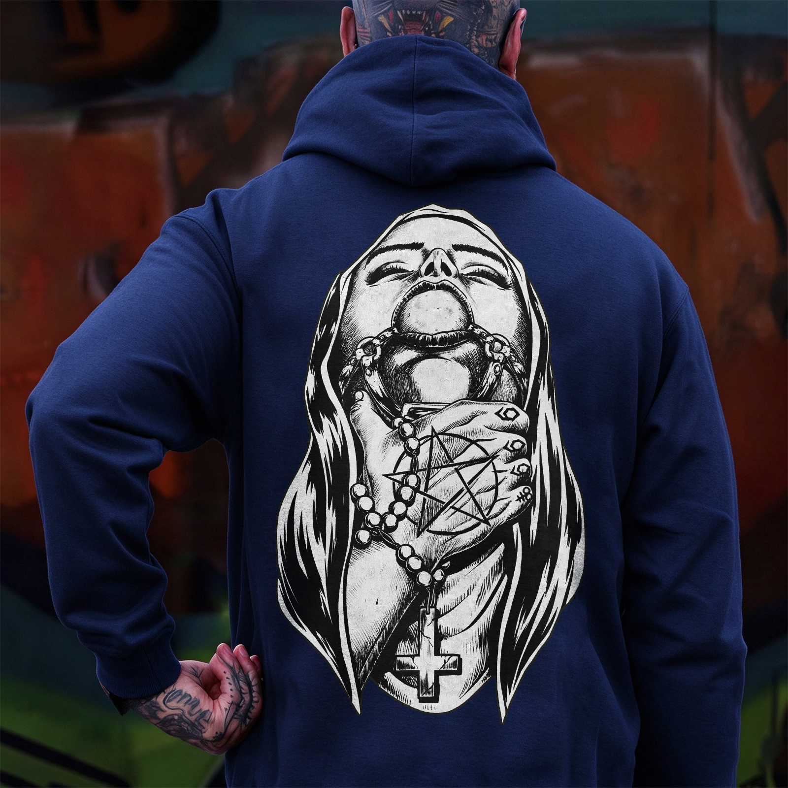 Chokehold Nun Bad Religion Dark Style Black Print Hoodie Image - 13