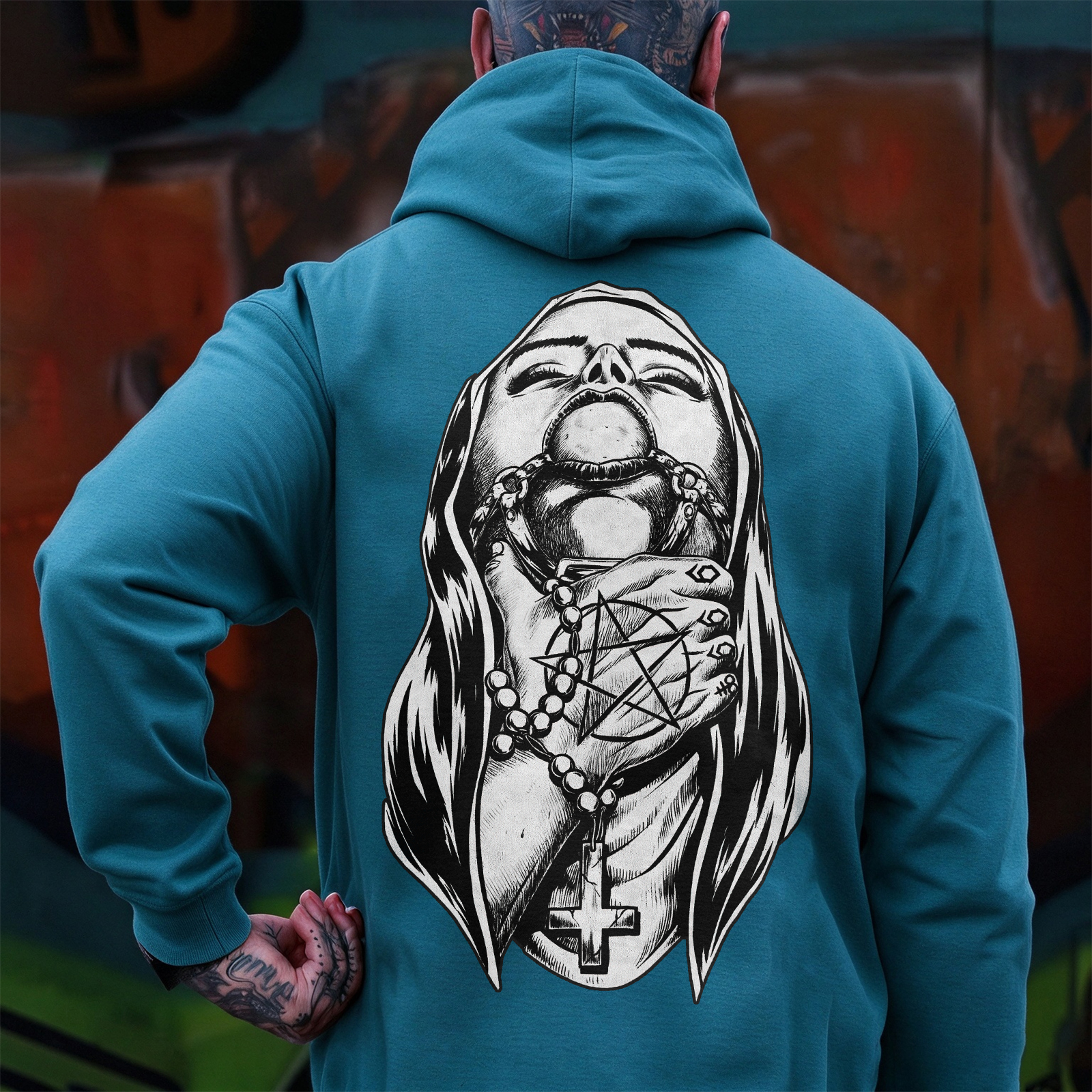Chokehold Nun Bad Religion Dark Style Black Print Hoodie Image - 14