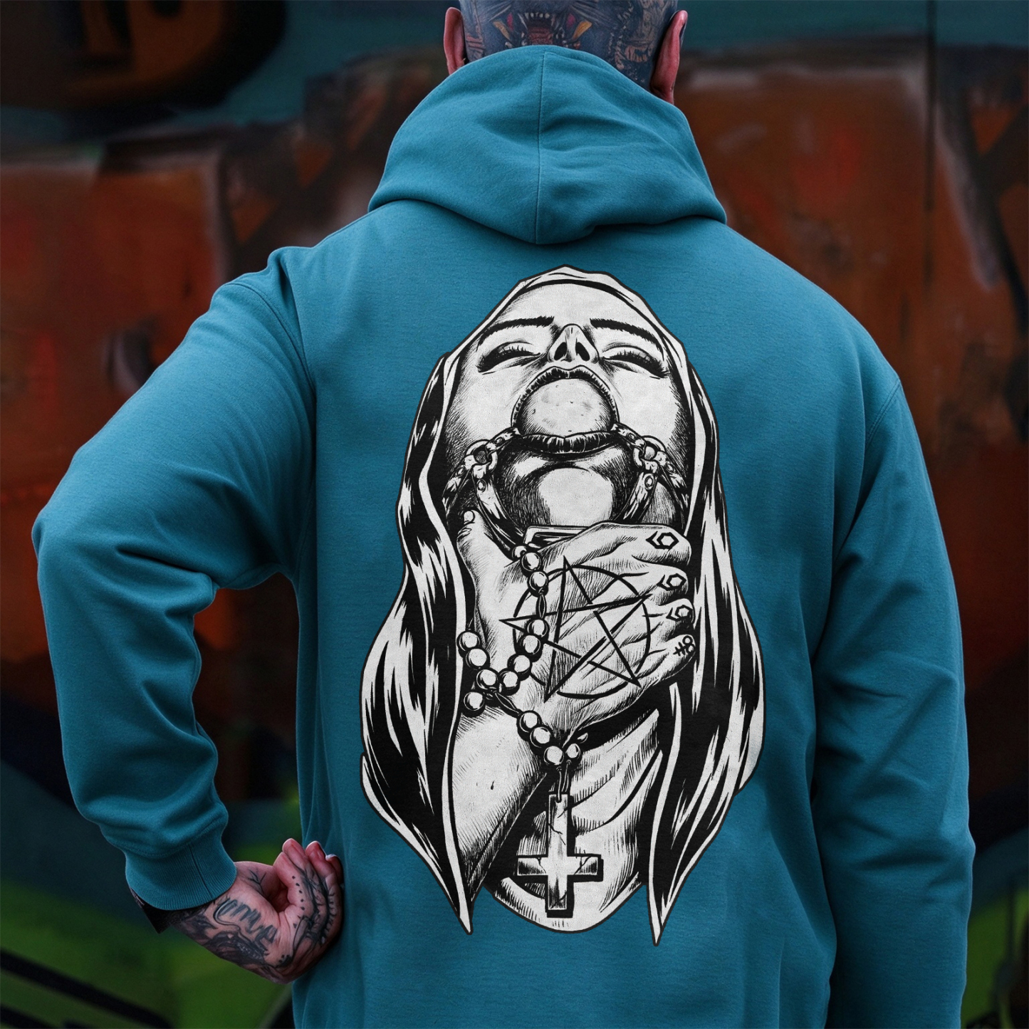 Chokehold Nun Bad Religion Dark Style Black Print Hoodie Image - 14