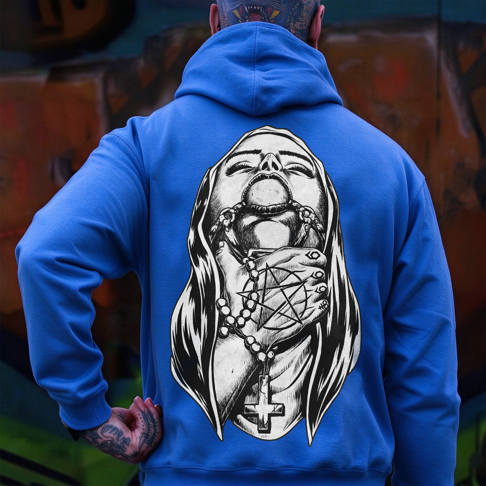 Chokehold Nun Bad Religion Dark Style Black Print Hoodie Image - 15