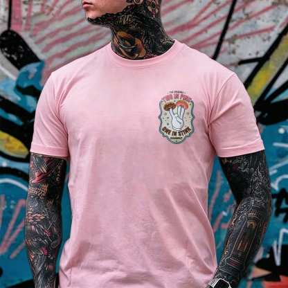 THE ORIGINAL TWO IN PINK ONE IN STINK DOUGHNUT Shocker Print Men's T-shirt Image - 20