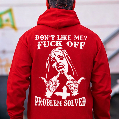 DON'T LIKE ME F*CK OFF Nun Black Print Hoodie Image - 9