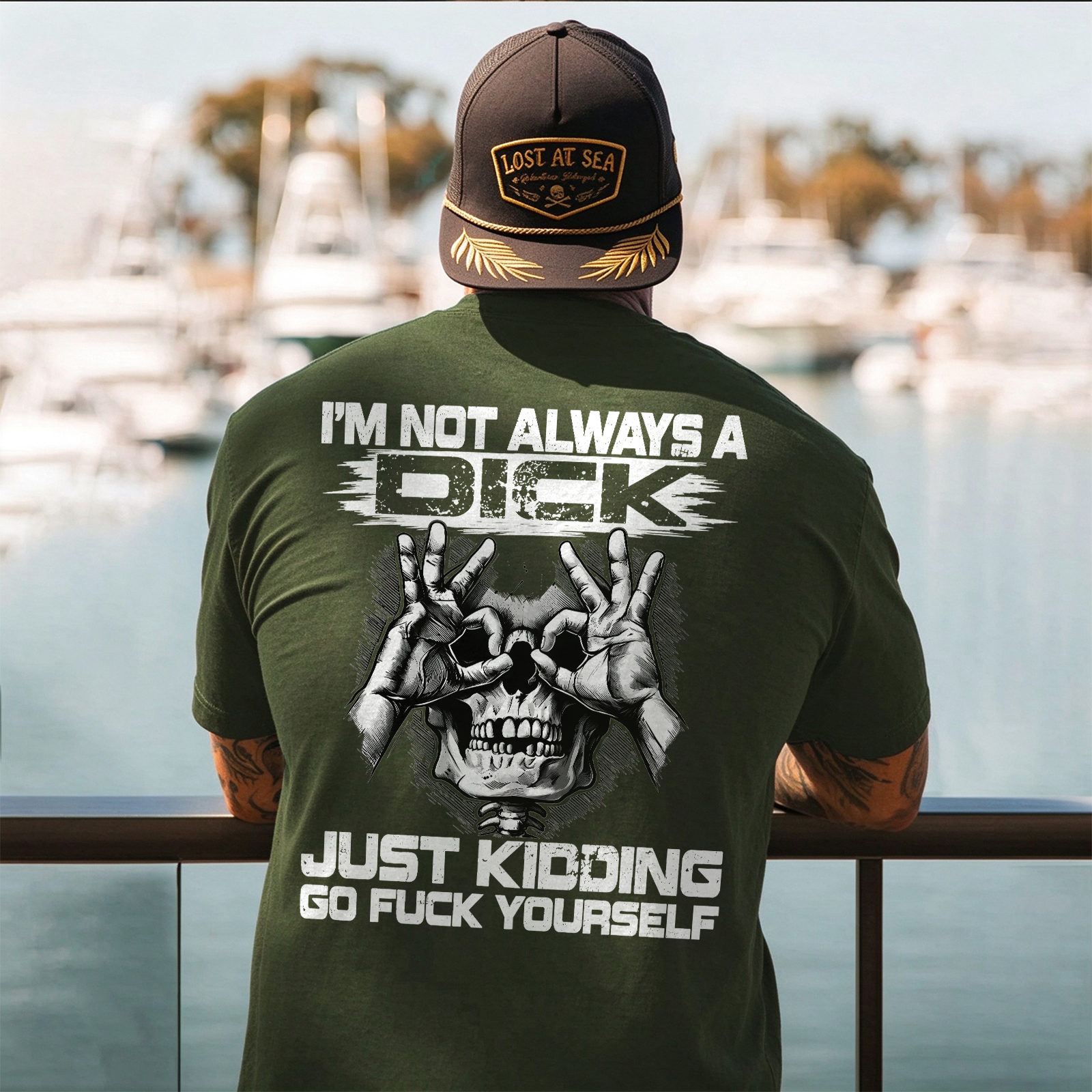 I'm Not Always a Dick Just Kidding Go Fuck Yourself Skull OK Gesture Men's Graphic T-Shirt Sarcastic Offensive Streetwear Image - 13