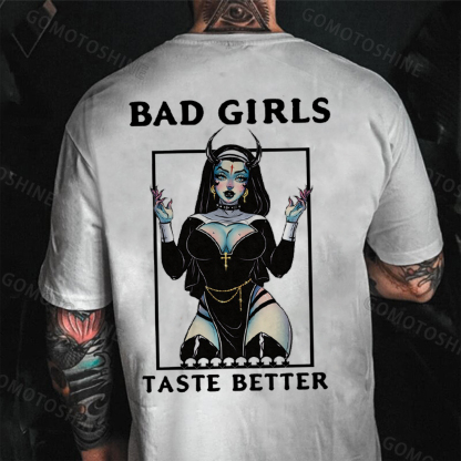 BAD GIRLS TASTE BETTER Sexy Devil Nun Print Men's T-Shirt