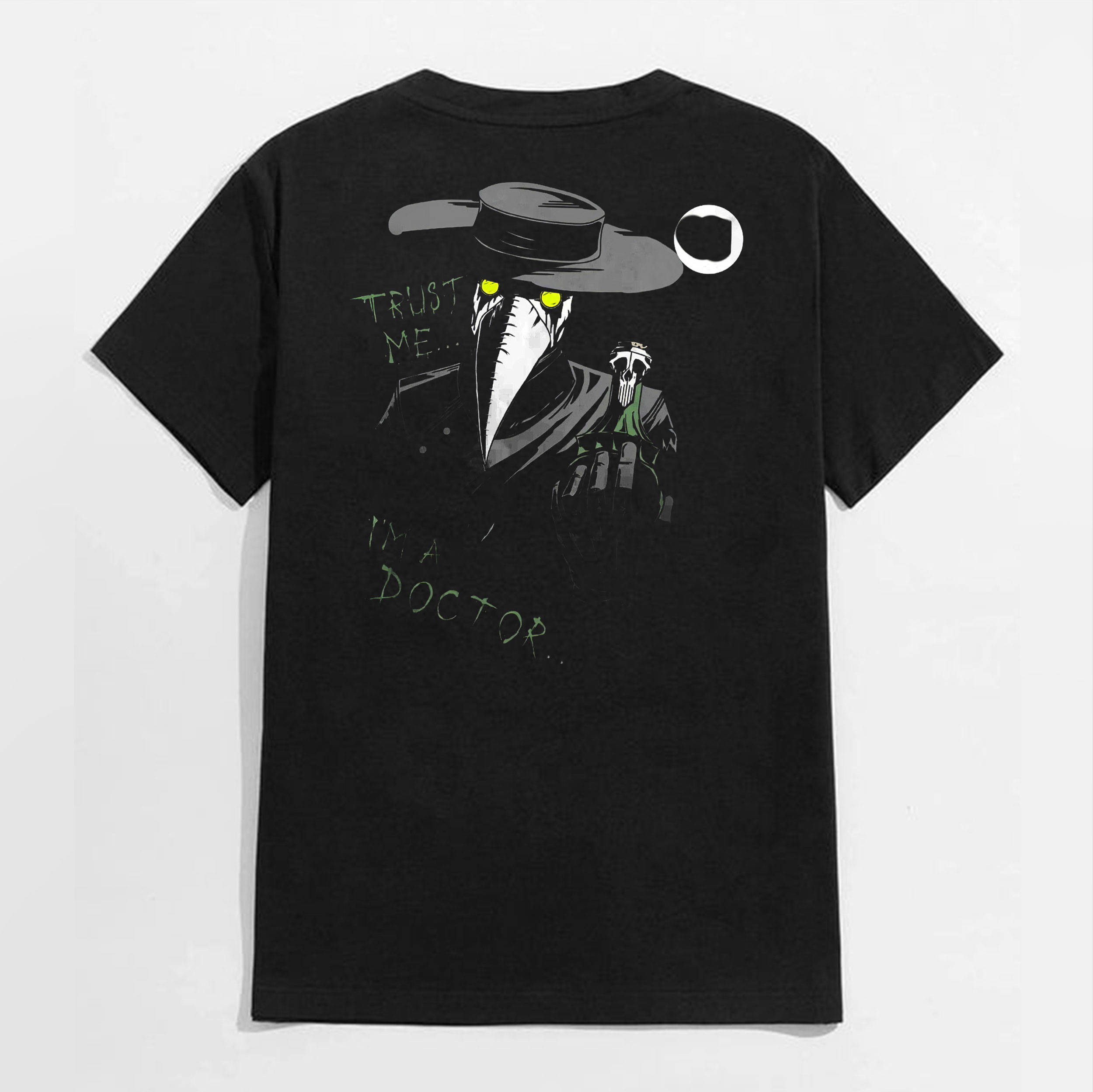 TRUST ME I'M A DOCTOR Crow Vintage Black Print T-Shirt