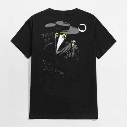 TRUST ME I'M A DOCTOR Crow Vintage Black Print T-Shirt