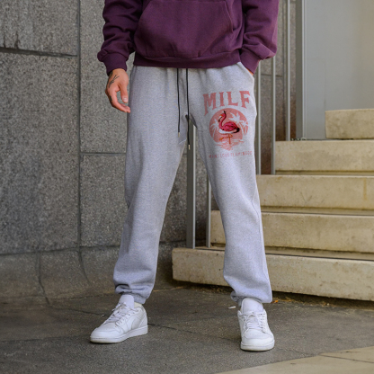 MILF MAN I LOVE FLAMINGOS Men's Print Sweatpants