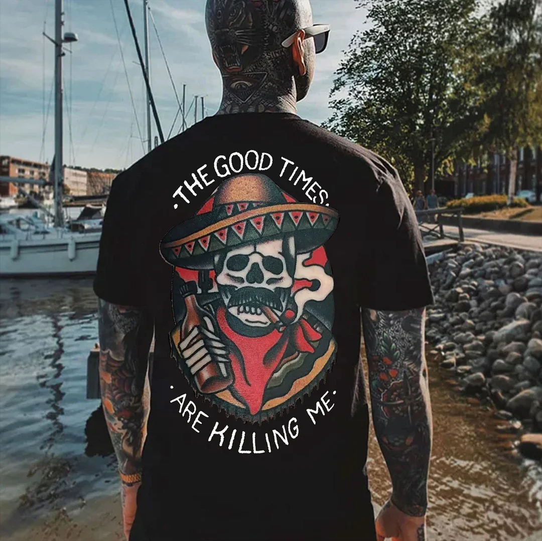 The Good Times Are Killing Me Skull Print Men's T-shirt