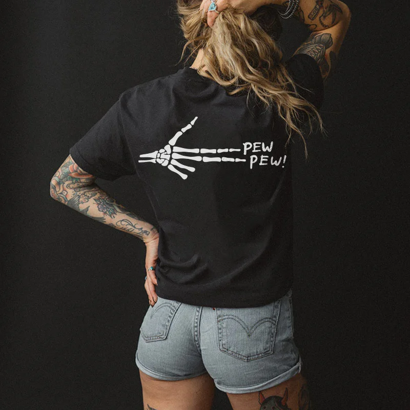 PEW PEW Bone Hand Print Women's T-shirt