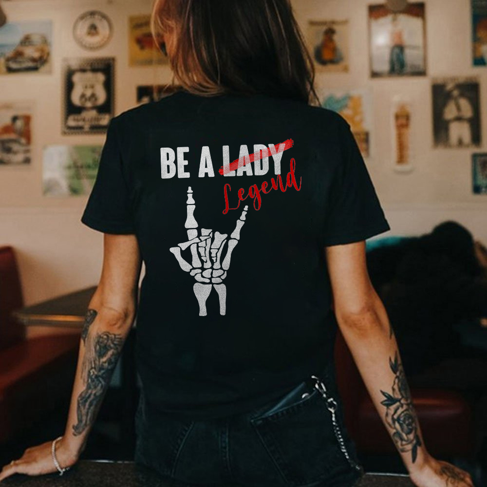 BE A LADY Bone Hand Print Women's T-shirt