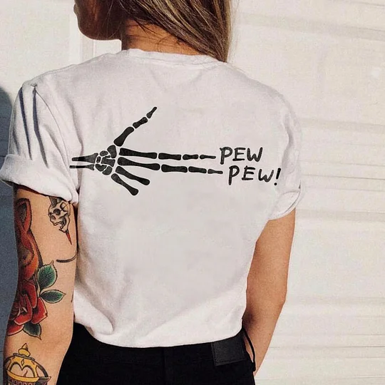 PEW PEW Bone Hand Print Women's T-shirt