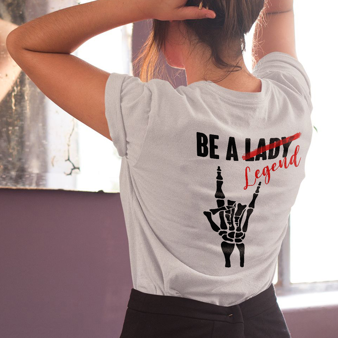 BE A LADY Bone Hand Print Women's T-shirt
