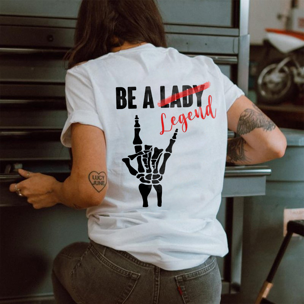BE A LADY Bone Hand Print Women's T-shirt