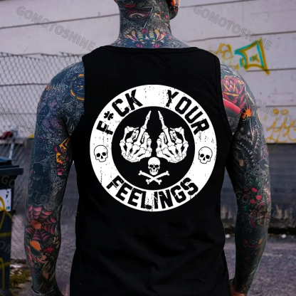FUCK YOUR FEELINGS Bone Hand Print Men's Vest