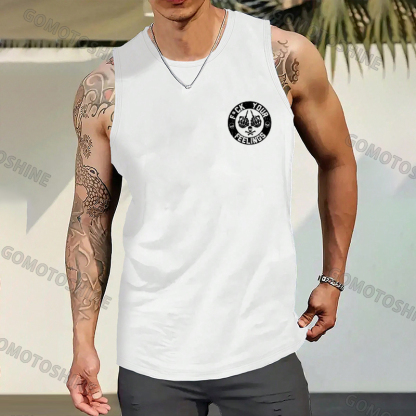 FUCK YOUR FEELINGS Bone Hand Print Men's Vest