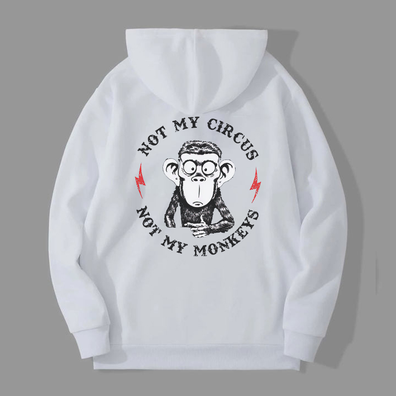 NOT MY CIRCUS NOT MY MONKEY Black Print Hoodie
