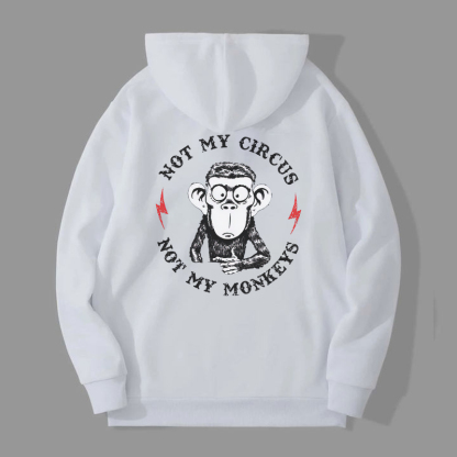 NOT MY CIRCUS NOT MY MONKEY Black Print Hoodie