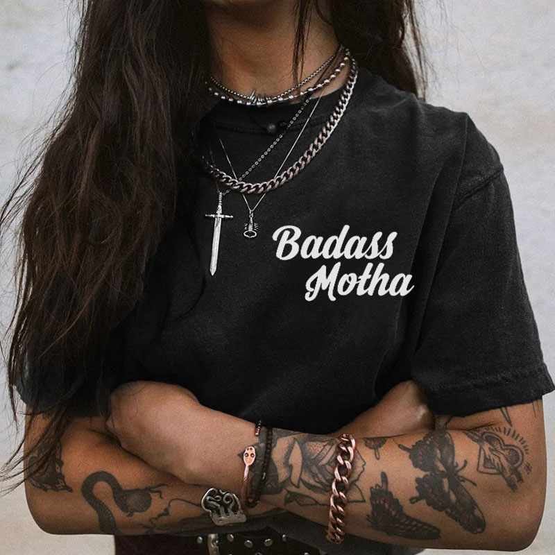 BADASS MOTHA Print Women's T-shirt