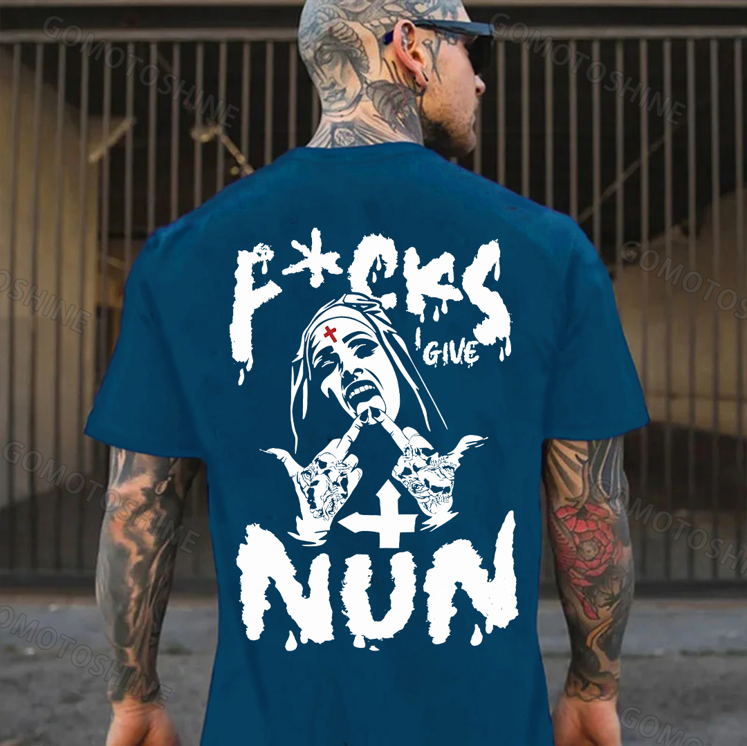 FUCKS I GIVE NUN Defiant Nun Print Men's T-Shirt