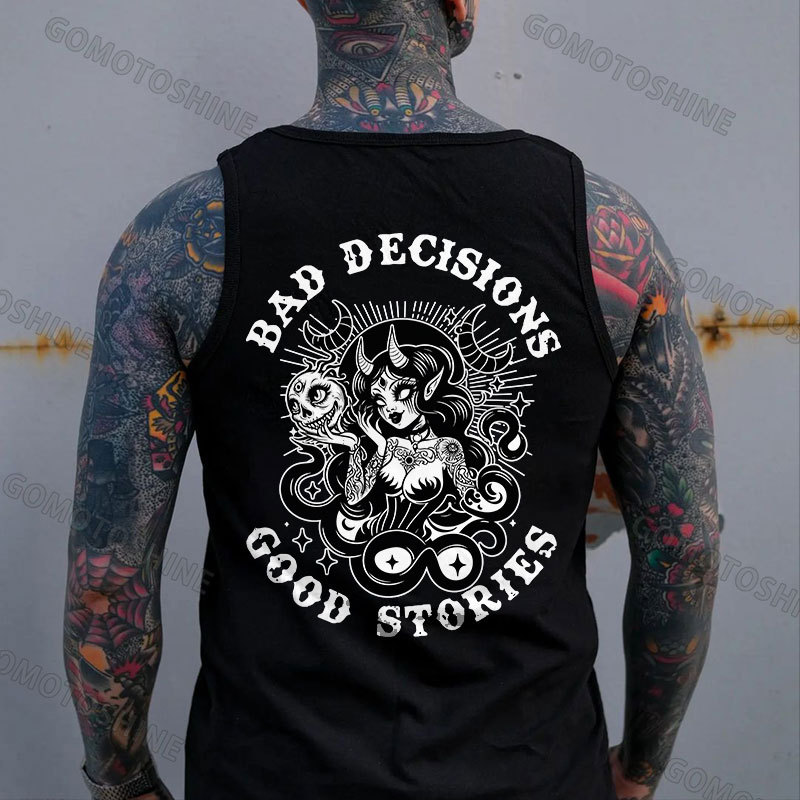 BAD DECISIONS GOOD STORIES Evil Sexy Witch Print Men's Vest