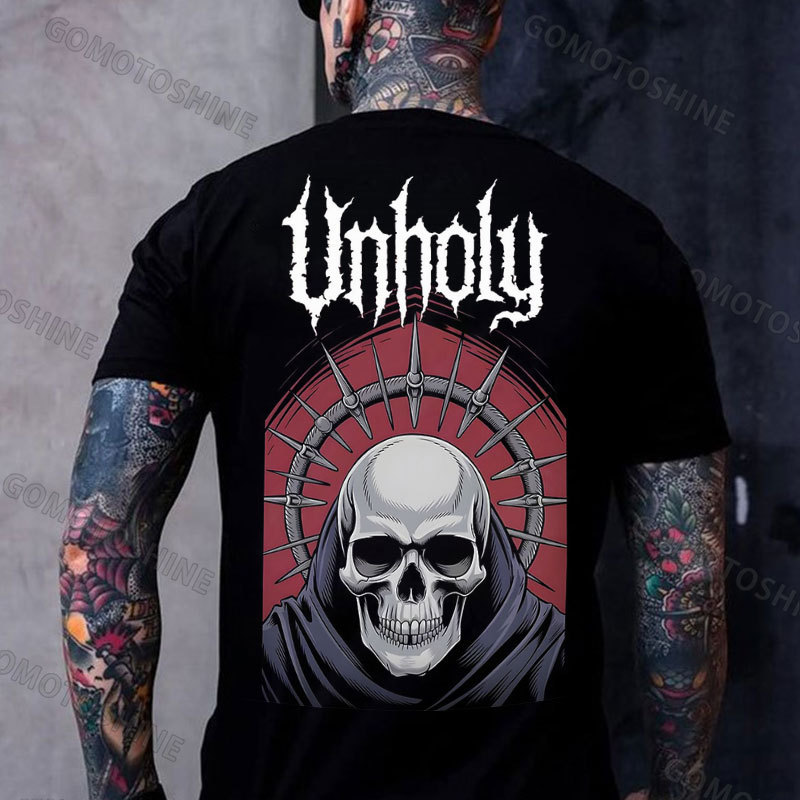 UNHOLY Skeleton Print Men's T-Shirt