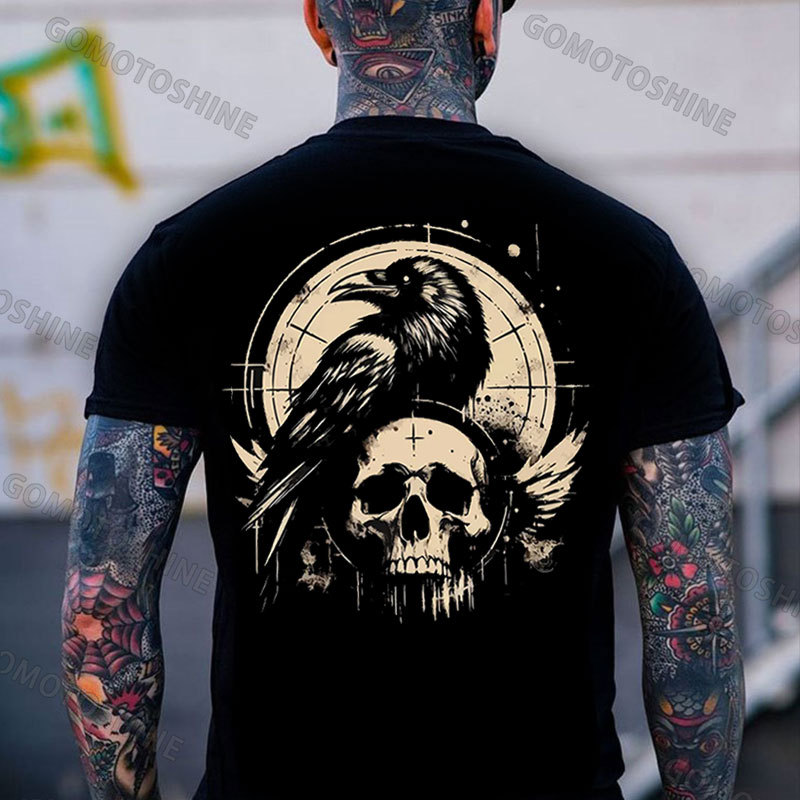 Crow&Skull Print Men's T-Shirt