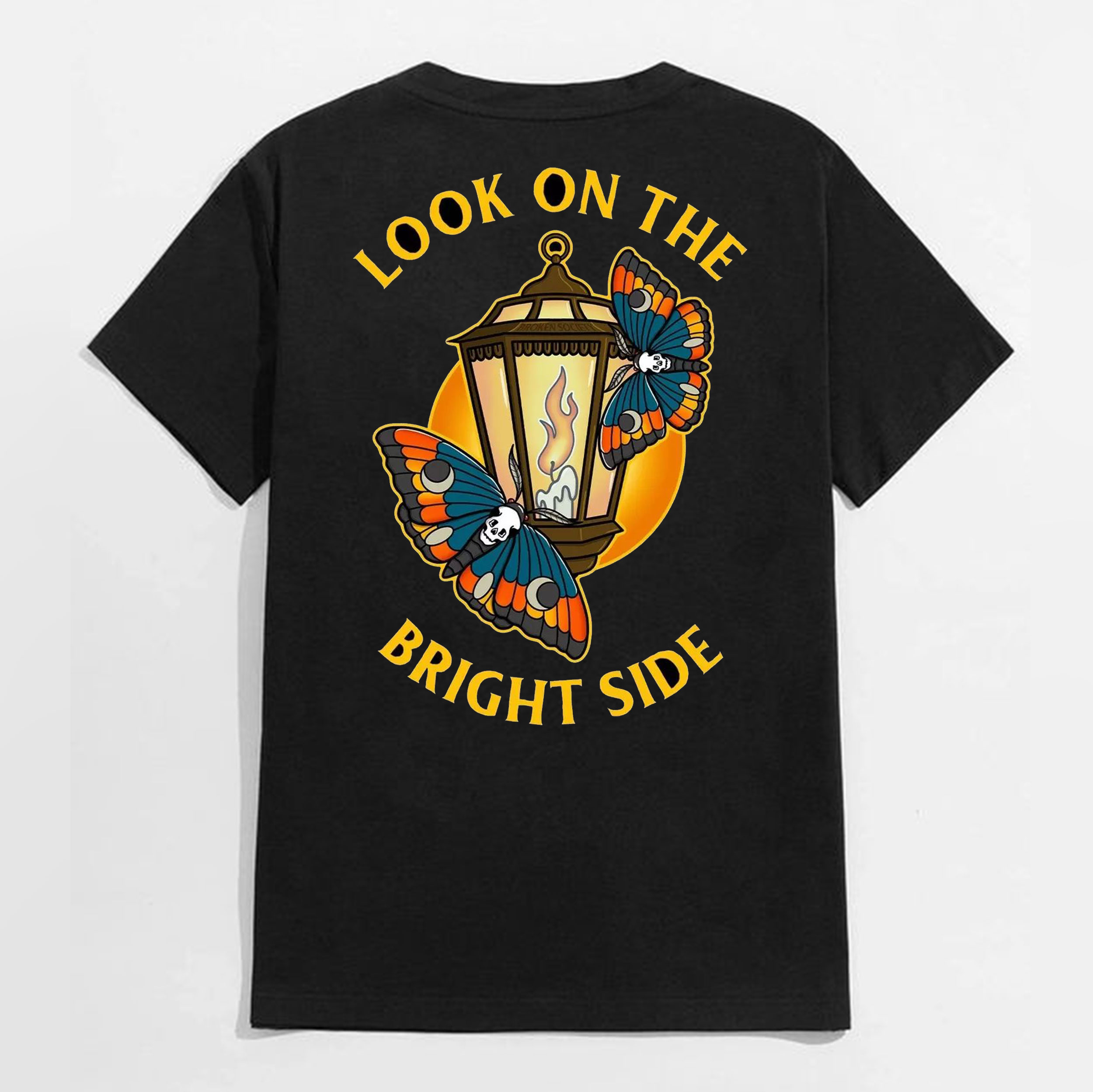 LOOK ON THE BRIGHT SIDE Black Print T-Shirt