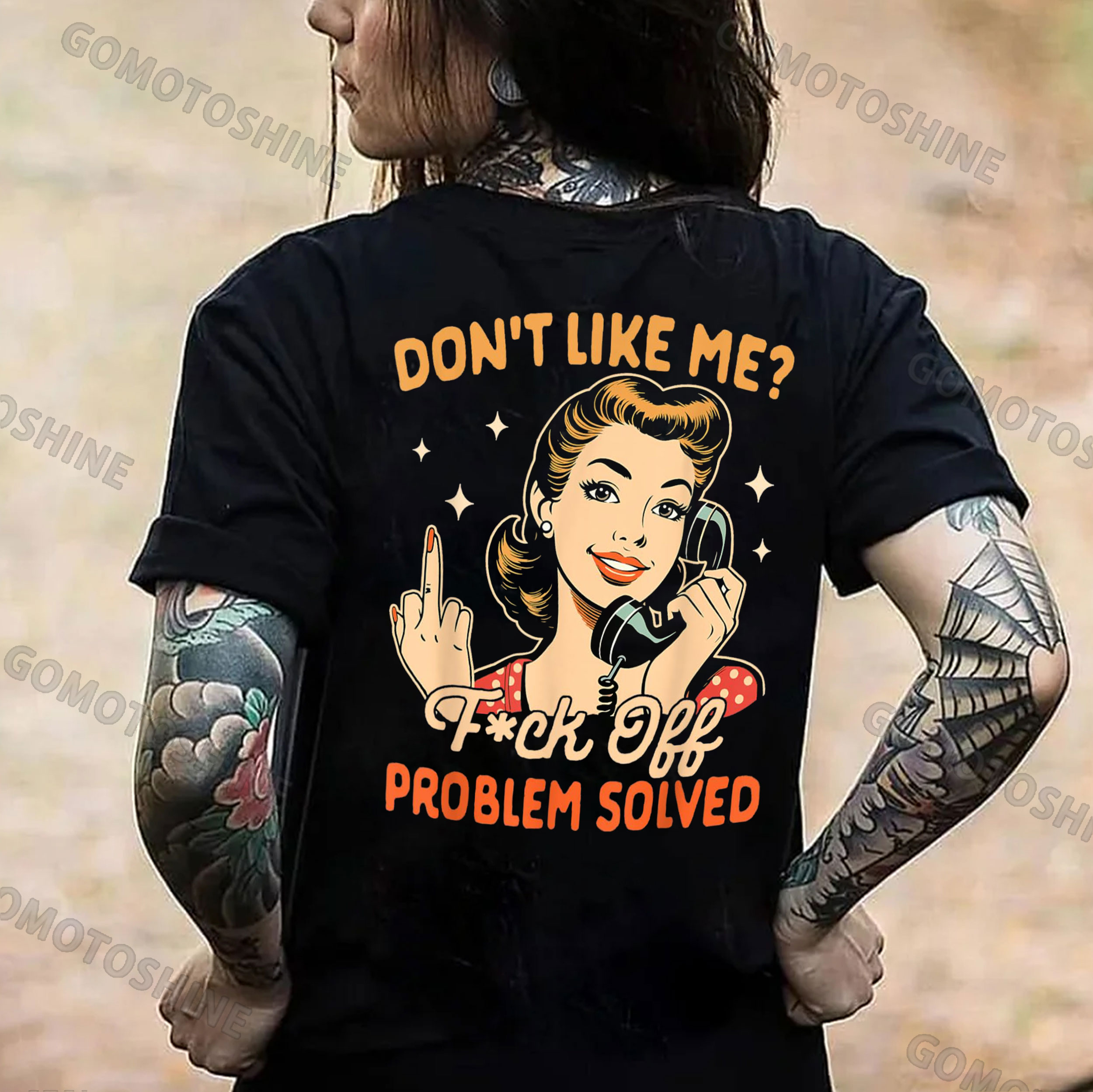 DON'T LIKE ME FUCK OFF Defiant Beauty Print Women's T-shirt