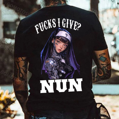 FUCKS I GIVE NUN Cyber Nun Print Men's T-Shirt
