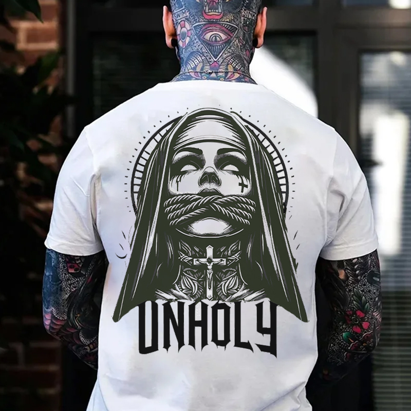 UNHOLY Tied Nun Print Men's T-Shirt