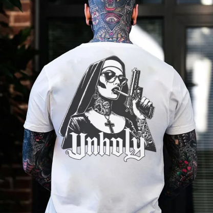 UNHOLY Gangster Nun Print Men's T-Shirt