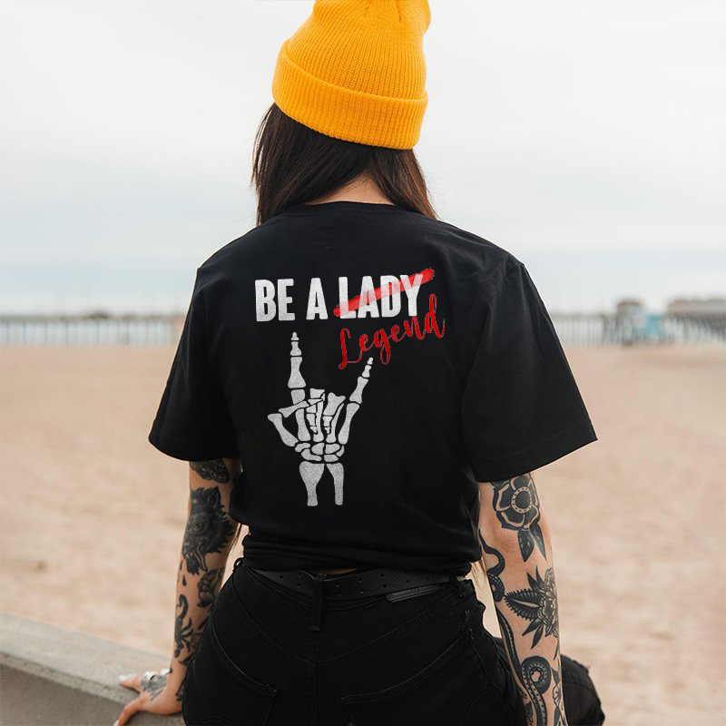 BE A LADY Bone Hand Print Women's T-shirt