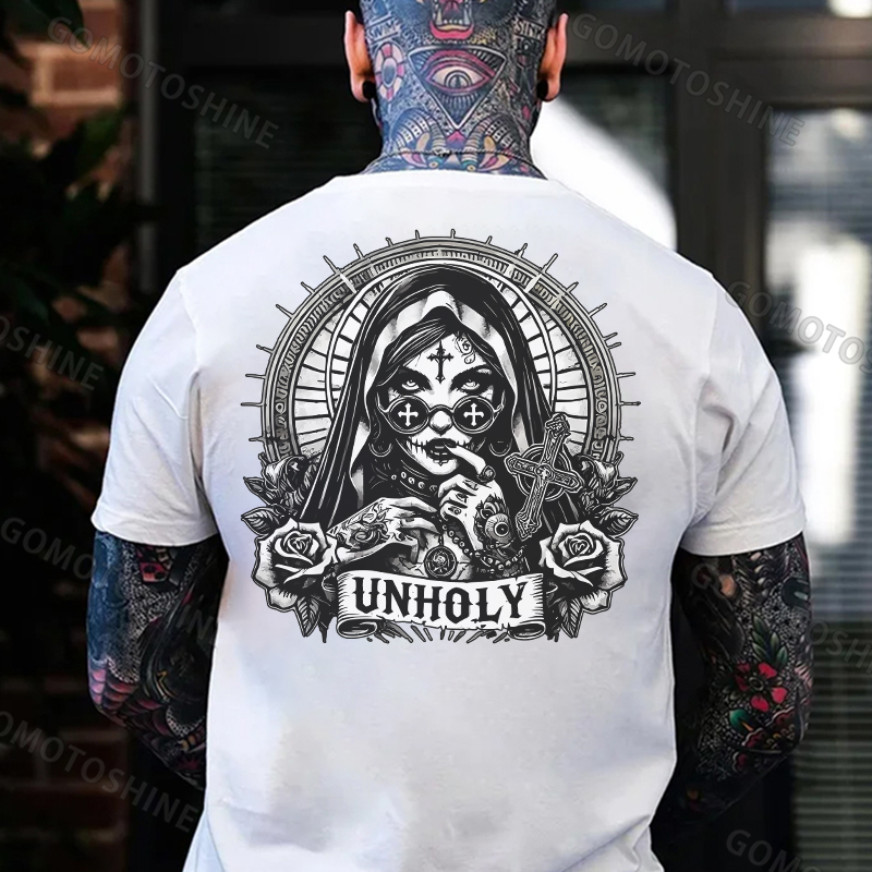 UNHOLY Tattooed Nun Print Men's T-Shirt