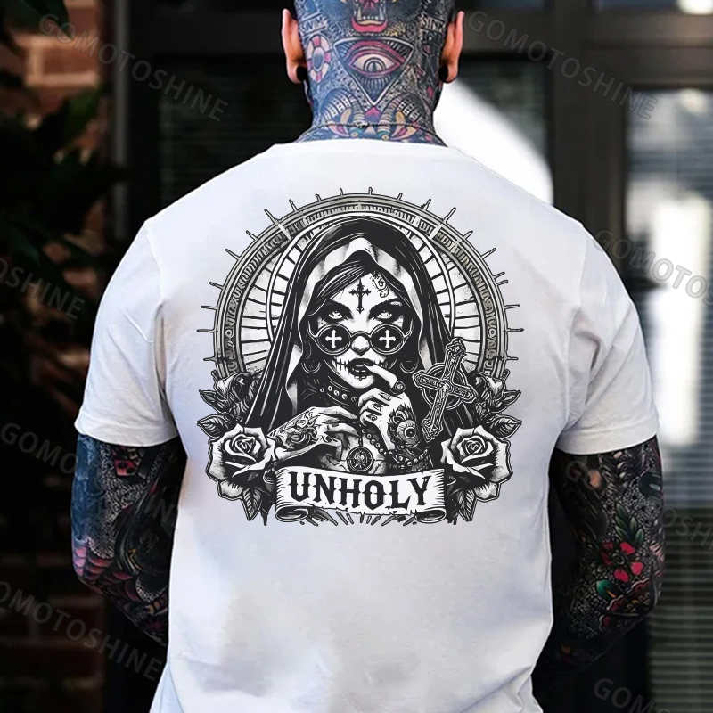 UNHOLY Tattooed Nun Print Men's T-Shirt