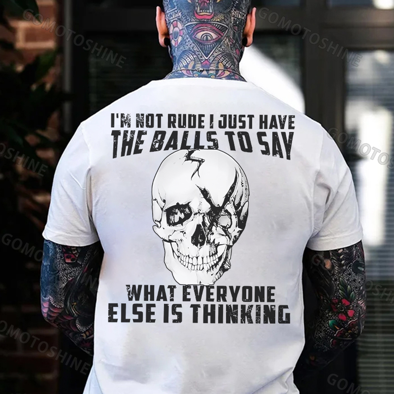 I'm Not Rude I Just Have The Balls To Say Broken Skull Print Men's T-Shirt