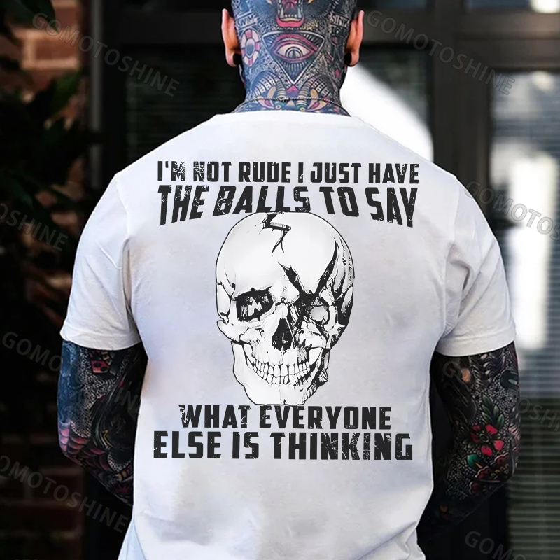 I'm Not Rude I Just Have The Balls To Say Broken Skull Print Men's T-Shirt
