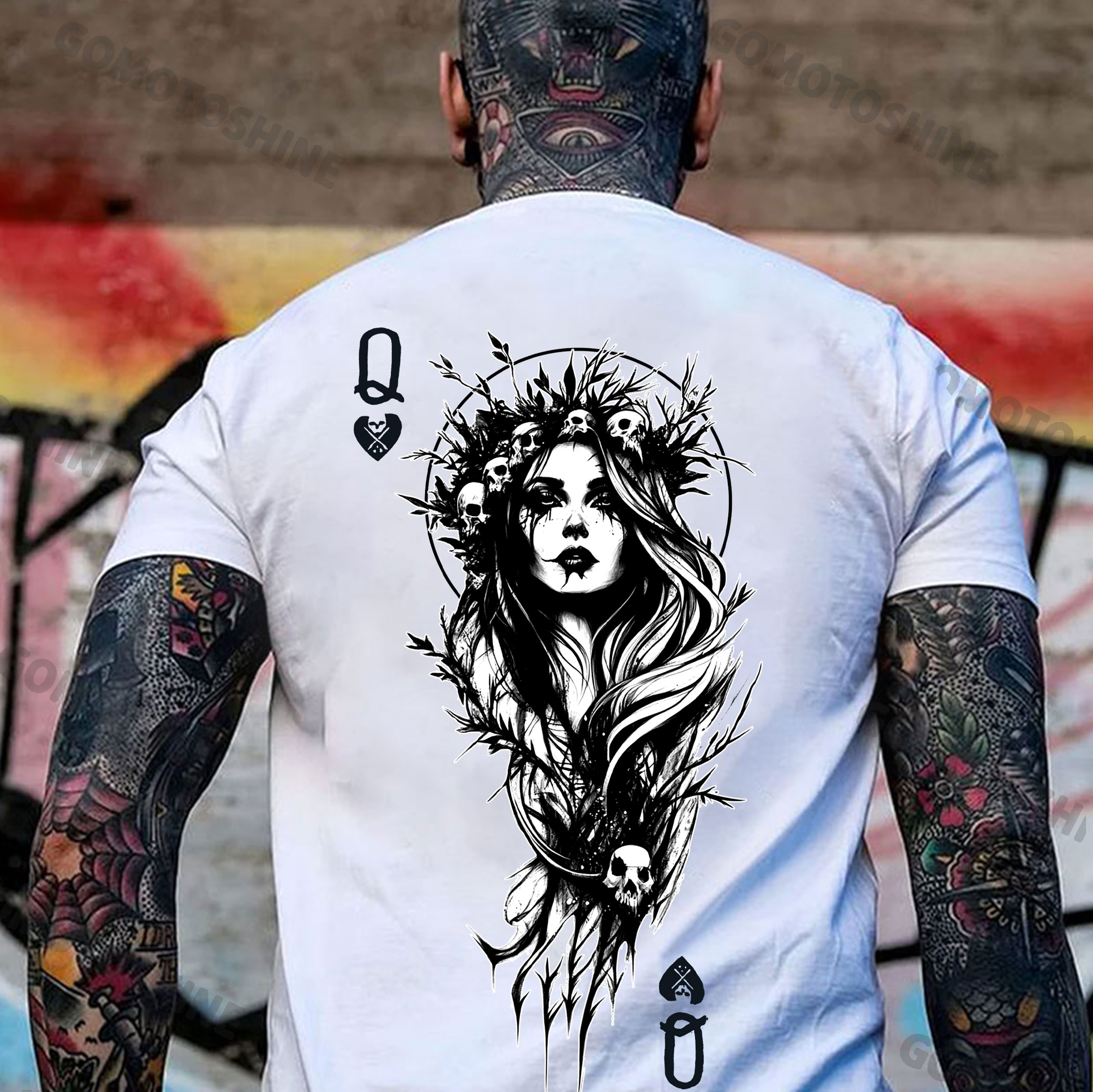 POKER Q Gloomy Queen Print Men's T-Shirt