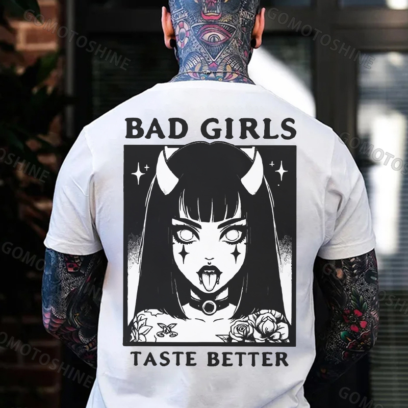 BAD GIRLS TASTE BETTER Devil Girl Print Men's T-Shirt